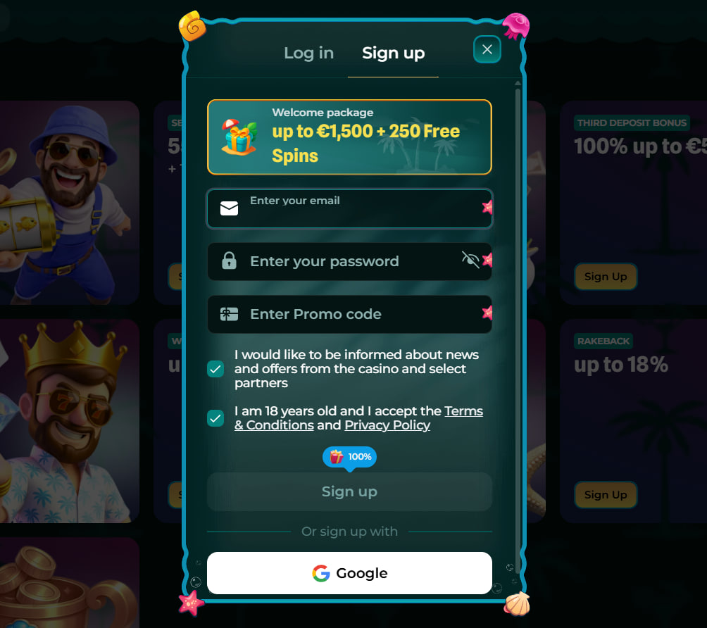 Cum se creează cont nou la Slotrize Casino 5 pași clari